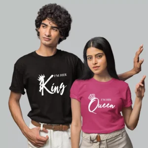 King & Queen Couple T-Shirts (Set of 2)