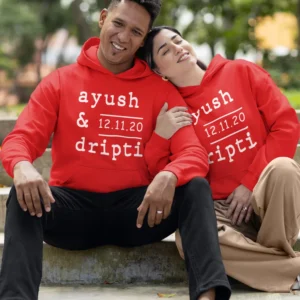 wedding date hoodies for couples