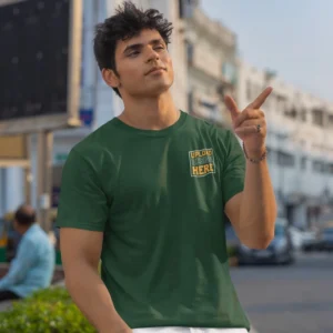 Custom T-shirt for men – front and pocket view