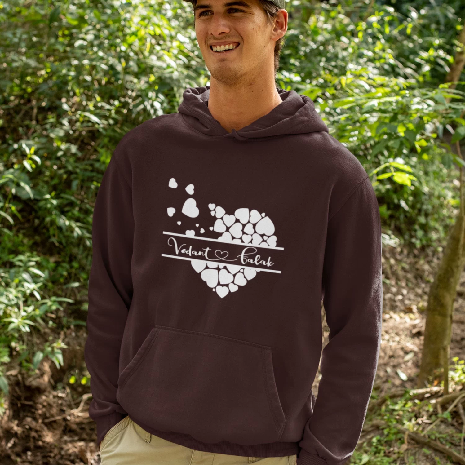 Matching Couple Hoodies – Personalized with Names & Anniversary Date 2 Matching Couple Hoodies – Personalized with Names & Anniversary Date - Image 2