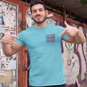 Personalized Sky Blue T-shirt front view