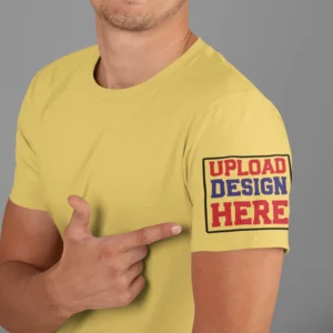 Sleeve Customization on Yellow Cotton T-Shirt