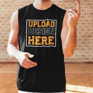 Men’s Sleeveless T-Shirts – Customize with Front, Back & Pocket Prints