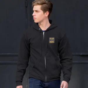 Men’s Zip Hoodies - Customizable with Back, Sleeve & Pocket Prints