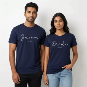 Bride Groom Couple T-Shirts – Est. Year Design