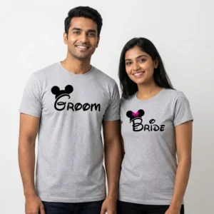Bride Groom Couple T-Shirts – Cute Wedding Design