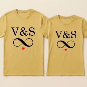 Matching Couple T-Shirts 19 Personalized Infinity Initial Couple T-Shirts for Couples
