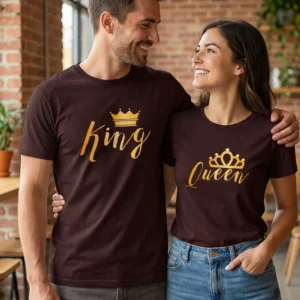 Royal King and Queen Couple T-Shirts for Couples