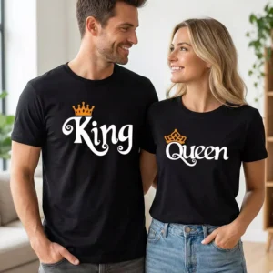 Classic King Queen Crown Couple T-Shirts