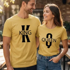 Bold King Queen Matching Couple T-Shirts