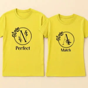 Perfect Match Initial Couple T-Shirts – Personalized Set