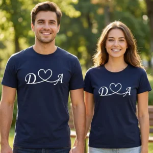 Personalized Initial Printed Couple T-shirts