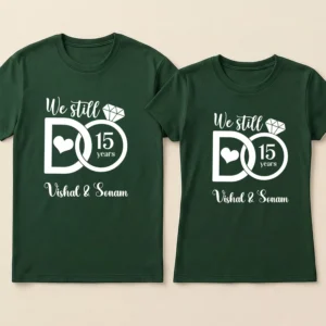 We still do anniversary shirts for couples with matching marriage celebration design