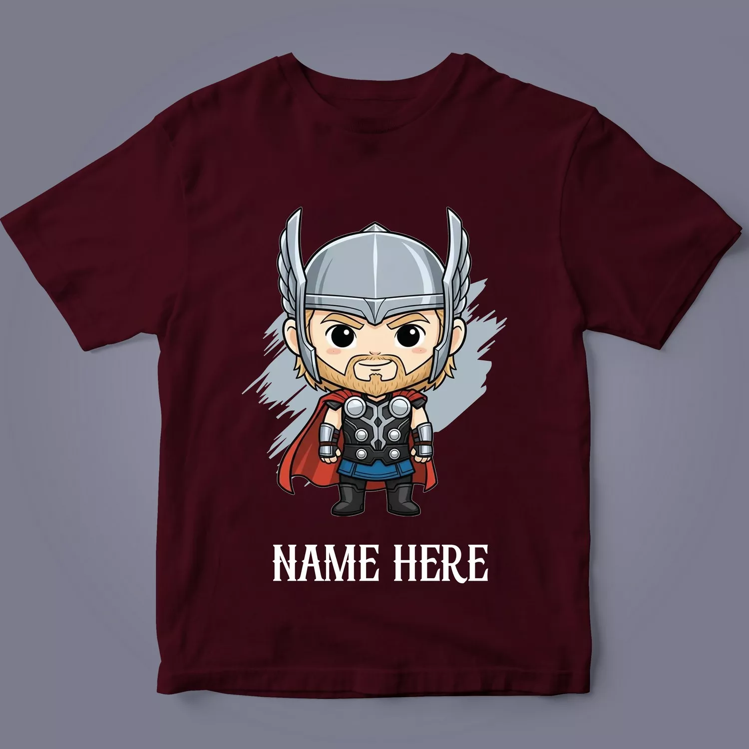 Personalised Superhero Name Kids T-Shirt for Boys & Girls | Divine Bonds 2 Flatlay of personalised superhero kids T-shirt with name space