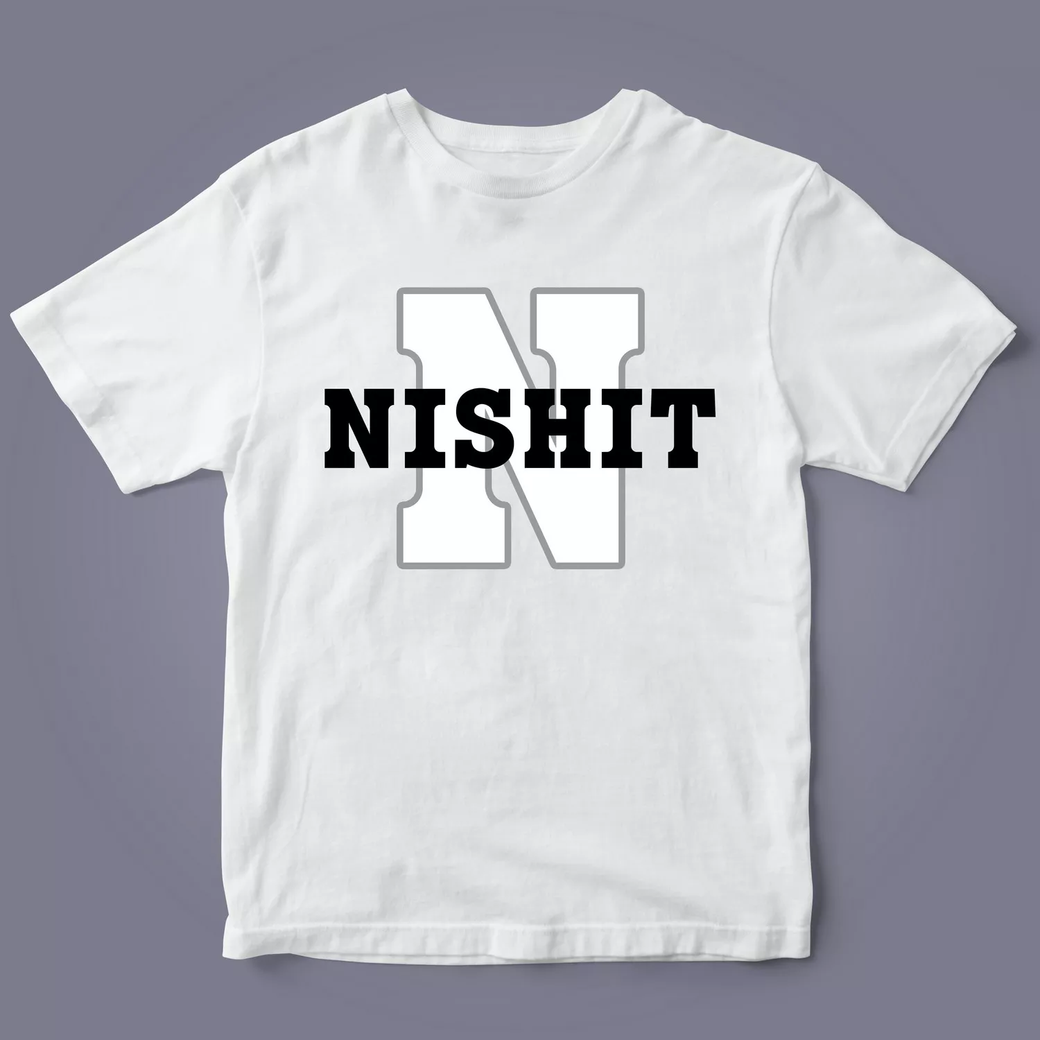 Monogram Initial Personalized Kids T-Shirt | Divine Bonds 2 White monogram initial personalized kids T-shirt flatlay