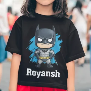 Custom dark knight style superhero name kids T-shirt by Divine Bonds