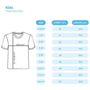 kids t-shirt size chart - divine bonds