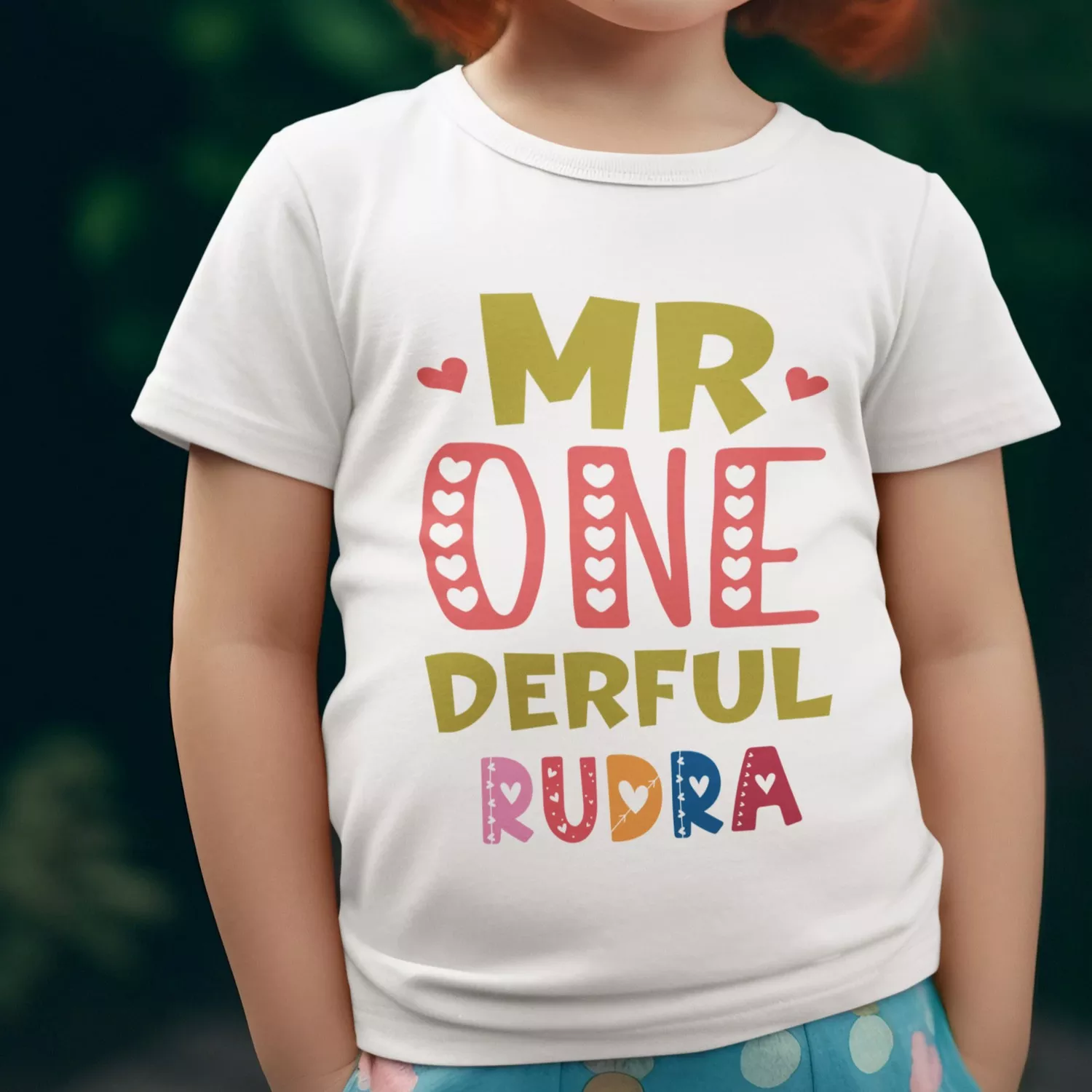 Personalised 1st Birthday ONEderful Name T-Shirt for Kids | Divine Bonds 1 Personalised 1st birthday ONEderful name T-shirt for kids by Divine Bonds