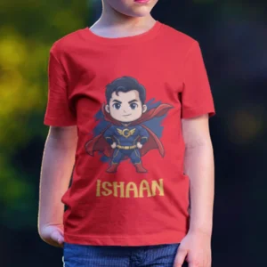 Personalised birthday superhero name kids T-shirt by Divine Bonds