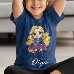 Personalised cute superhero name kids T-shirt by Divine Bonds