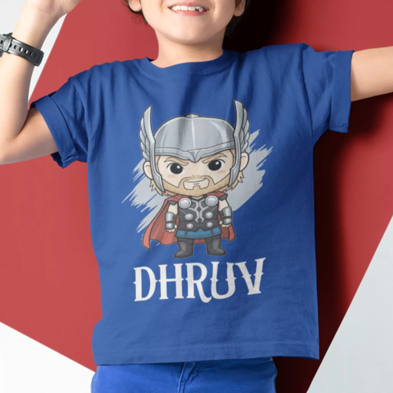 Personalised Superhero Name Kids T-Shirt for Boys & Girls | Divine Bonds 1 Personalised superhero name kids T-shirt by Divine Bonds