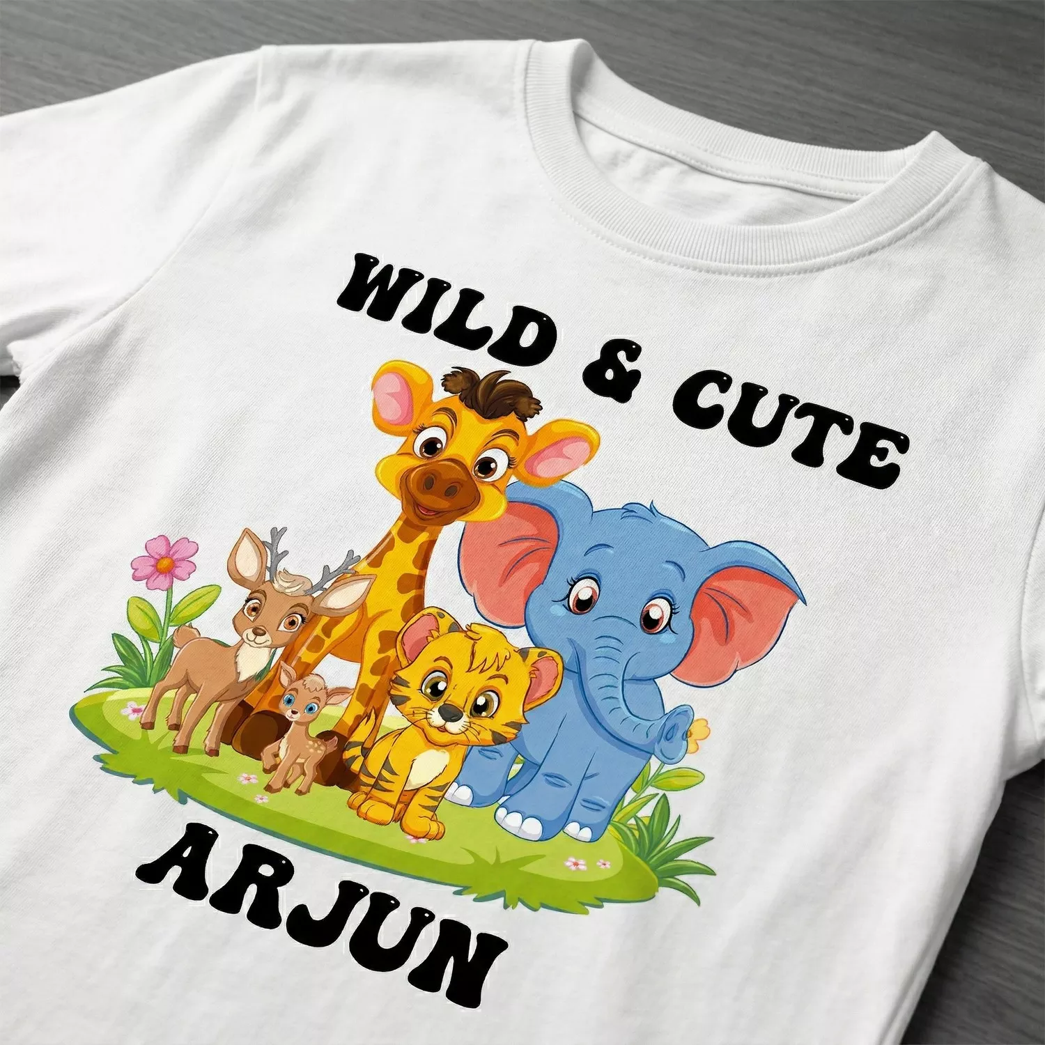 Personalized Kids Name T-Shirt with Cute Jungle Animals | Custom Boy Gift for Birthdays & School Moments 3 Personalized Kids Name T-Shirt with Cute Jungle Animals | Custom Boy Gift for Birthdays & School Moments - Image 3